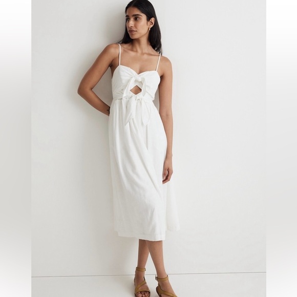 Madewell White Sleeveless Midi Sundress - Picture 4 of 9